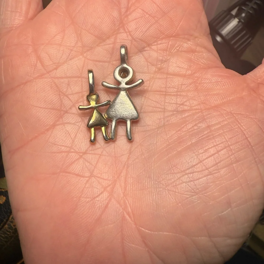 2 Gold And Silver‎ Tones November Birth stone Girl Pendants